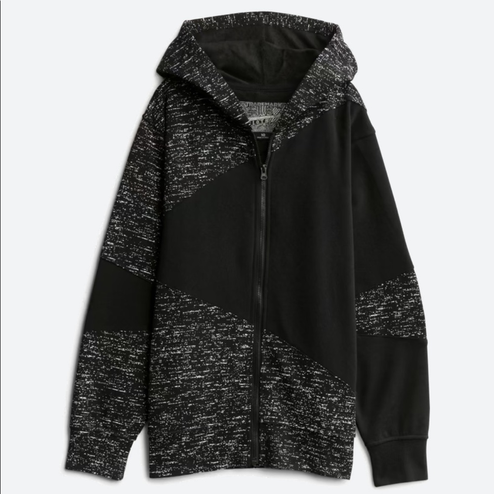 Stitch Fix Zipped Hoodie SZ 7 Colorblocked- Black